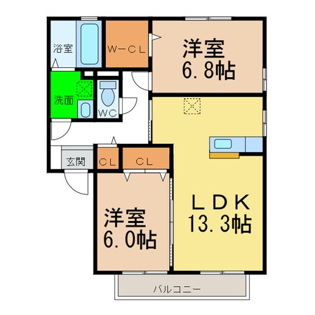 ディアコートKの物件間取画像